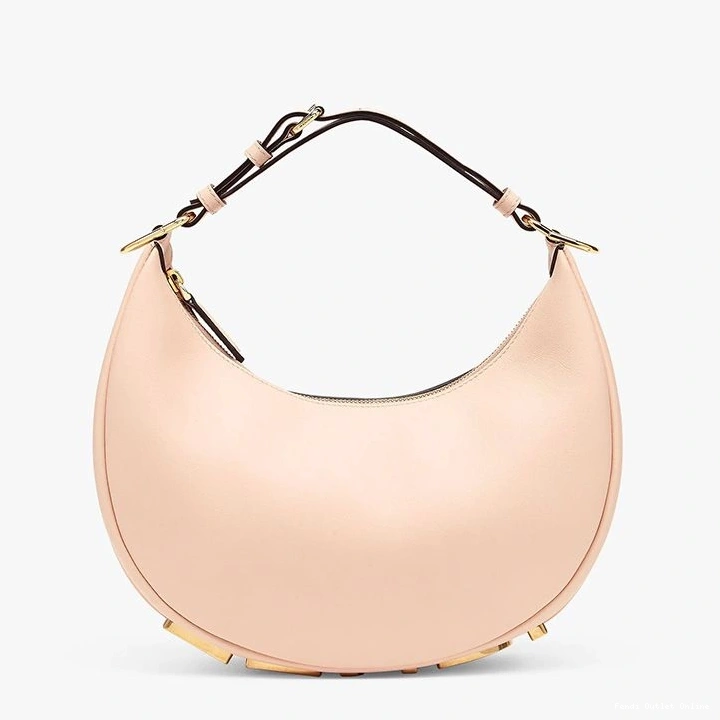 Fendi Calf In Fendigraphy Pink Small Hobo Bag Leather 0712
